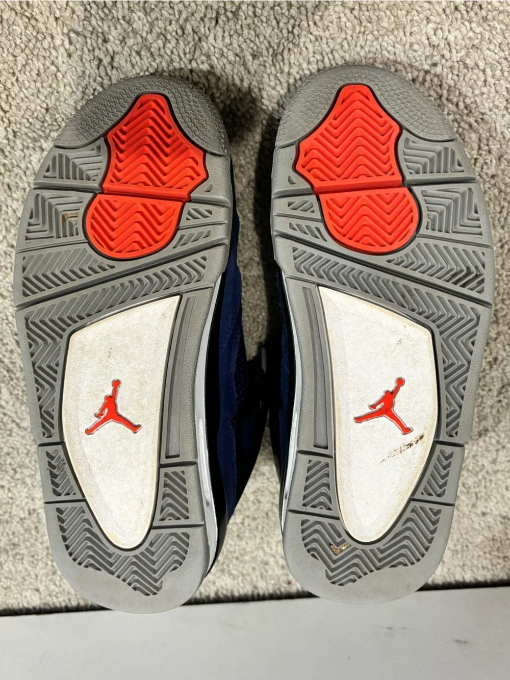 Jordan Kids Navy Blue and Black Sneakers with Orange Trim